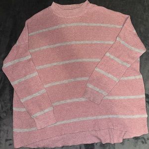 AEO Striped Pink Jegging Fit Sweater Size L